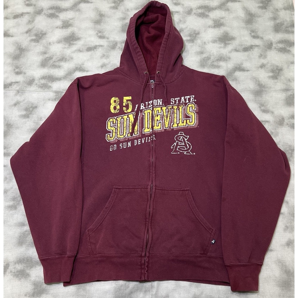 Arizona State Hoodie Adult Size XL Sun Devils Sweatshirt Red Full Zip